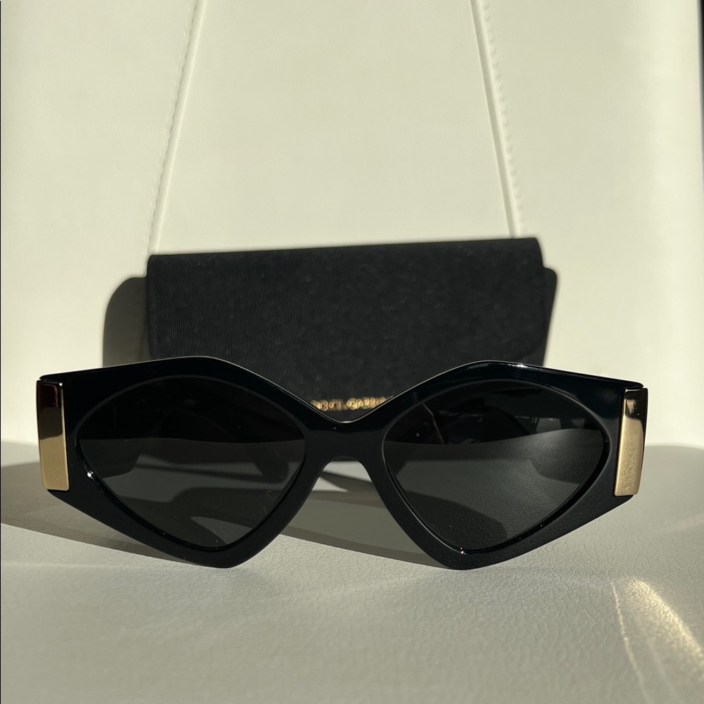 Dolce & Gabbana Black Sunglasses with Gold Details DG4396 501/87